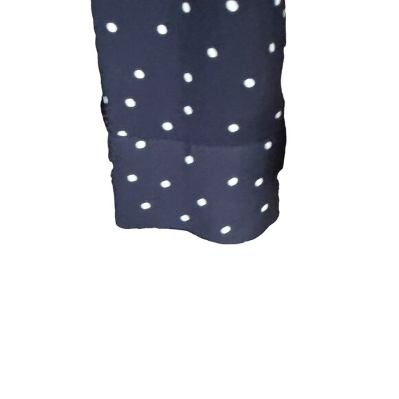 LOFT blue and white polka dot long sleeve button down blouse women's size XS - Picture 8 of 12